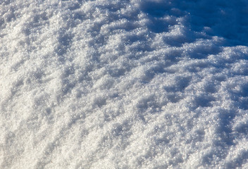 White blanket of snow as a background