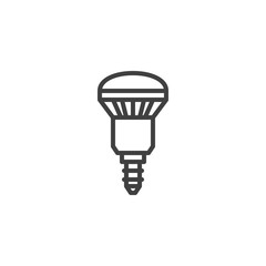 LED Light bulb line icon. linear style sign for mobile concept and web design. Lamp outline vector icon. Symbol, logo illustration. Vector graphics