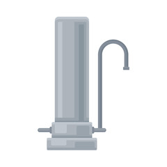 Water Filter Of Monochrome Grey Color Vector Illustration