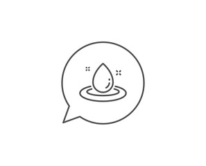 Fuel energy line icon. Chat bubble design. Petroleum sign. Diesel drop symbol. Outline concept. Thin line fuel energy icon. Vector