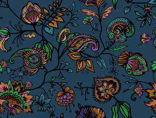 Seamless floral pattern paisley