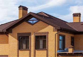 Roof in a brick house cottage