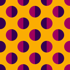 Modern vector abstract seamless pattern. Colorful circles on a yellow background