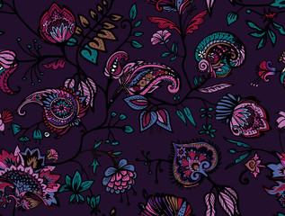 Fototapeta premium Seamless floral pattern paisley