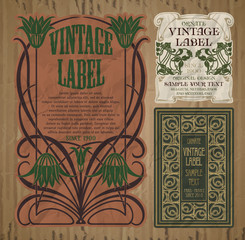vector vintage items: cover Art Nouveau - obrazy, fototapety, plakaty