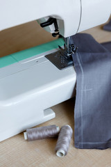 Still life. Sewing supplies. Thread and fabric