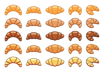 vector drawing of croissant icons