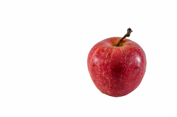 red apple isolated on a white background. Place for text.