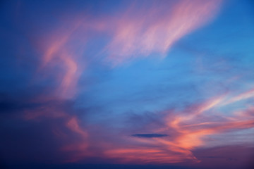 Amazing colorful sunset sky, abstract background