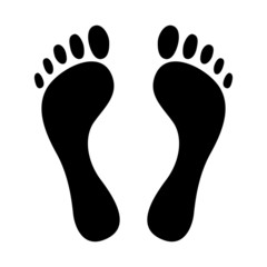 Human footprint icon. Feet silhouette