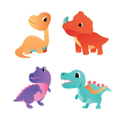 Dinosaur character icon vector design