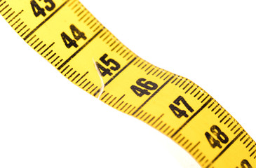 Measuring tape, selective focus on 46