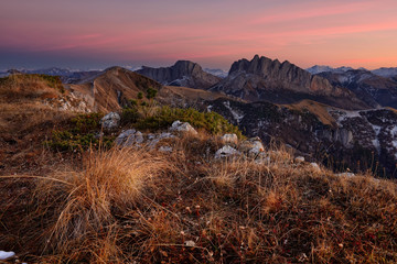 sunset in the mountains