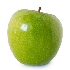 Green apple on white