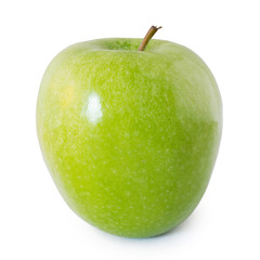 Green apple on white