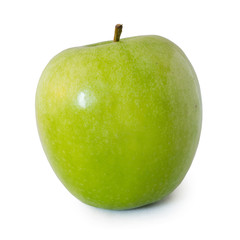 Green apple on white