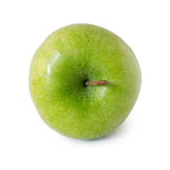 Green apple on white