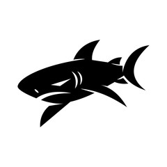 Shark Predator logo design vector isolated illustration template