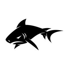 Shark logo design Badge vector isolated illustration template