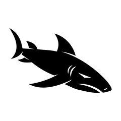 Shark Strength logo design vector isolated template