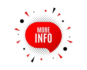 More info symbol. Banner badge, offer sticker. Navigation sign. Read description. More info banner. Sticker badge. Vector