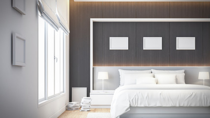 Modern bedroom Design wall 3D rendering