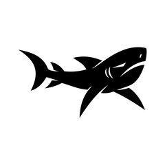 Shark logo design vector Badge isolated illustration template