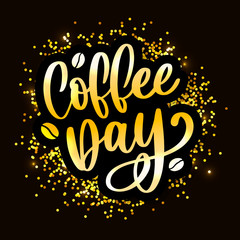 1 October International coffee day Logo. World Coffee day Logo Icon vector illustration on white background.