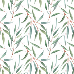 Watercolor australian floral vector pattern