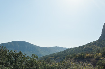 Mountains in Crimea. September. This place is located near the town of Sudak. Autumn in Crimea.  the city of Feodosiya. Russia. Ukraine.