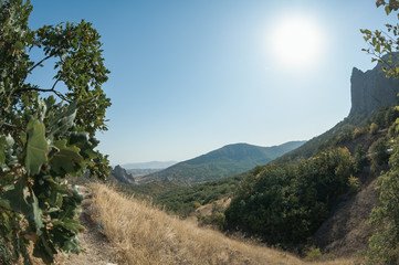 Mountains in Crimea. September. This place is located near the town of Sudak. Autumn in Crimea.  the city of Feodosiya. Russia. Ukraine.