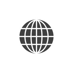 Earth globe vector icon. filled flat sign for mobile concept and web design. Globe grid glyph icon. Symbol, logo illustration. Vector graphics