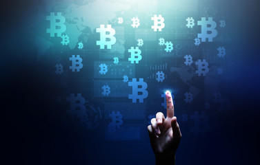 Bitcoin cryptocurrency trading and investment concept. Financial technology, Fintech and digital money.