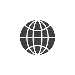 World globe grid vector icon. filled flat sign for mobile concept and web design. Geographic globe glyph icon. Symbol, logo illustration. Vector graphics