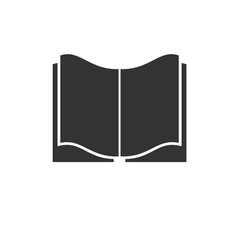 Book icon black on white background. vector Illustration. symbol logo web