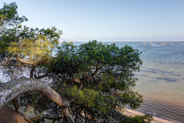 Vue sur l'étang de Thau depuis la butte de Bellevue près de Mèze - Hérault - Occitanie