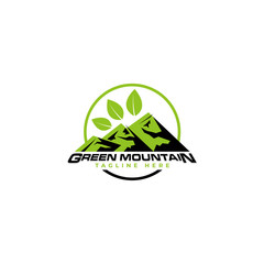 Green Mountain Leaves logo vector icon illustration