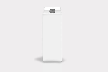 3d illustrator set of juice and milk boxes. Retail package mockup set