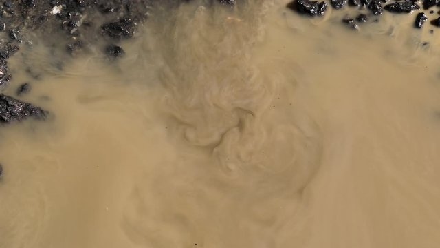 Whirling muddy water