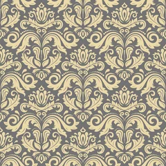 Wallpaper murals Beige Orient vector classic golden pattern. Seamless abstract background with vintage elements. Orient gray and golden background. Ornament for wallpaper and packaging