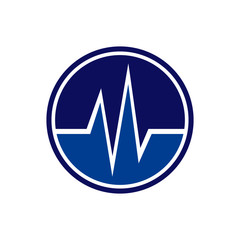 Circle Beat icon. Heartbeat Design Vector