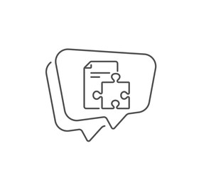 Strategy line icon. Chat bubble design. Technical instruction sign. Outline concept. Thin line strategy icon. Vector