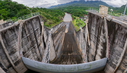 Vajiralongkorn Dam for Agriculture and Power Plant at Kanchanaburi Thailand.