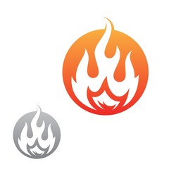 Simple fire inside round vector icon for graphic design