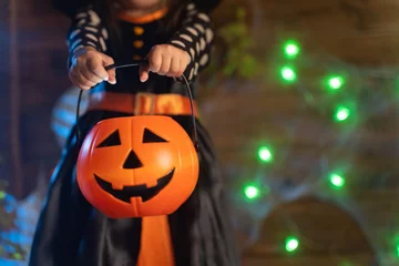 Wandcirkels plexiglas Girl in halloween © Evgenia Tiplyashina