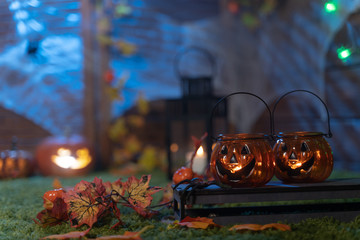 Halloween background, pumpkins