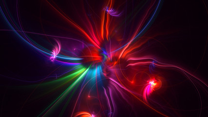 3D rendering abstract fractal electromagnetic background 