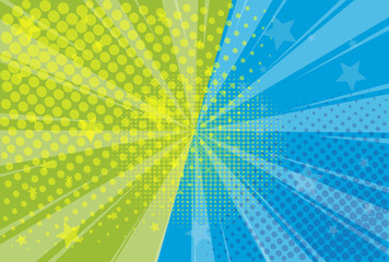 Pop art retro comic.  background superhero. Lightning blast halftone dots. Cartoon vs. Vector