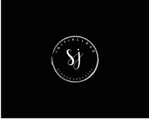 SJ Initial handwriting logo vector