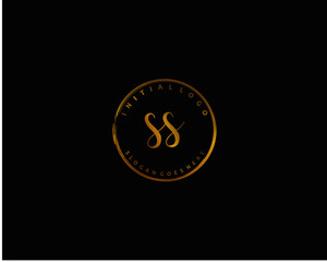 SS Initial handwriting logo vector